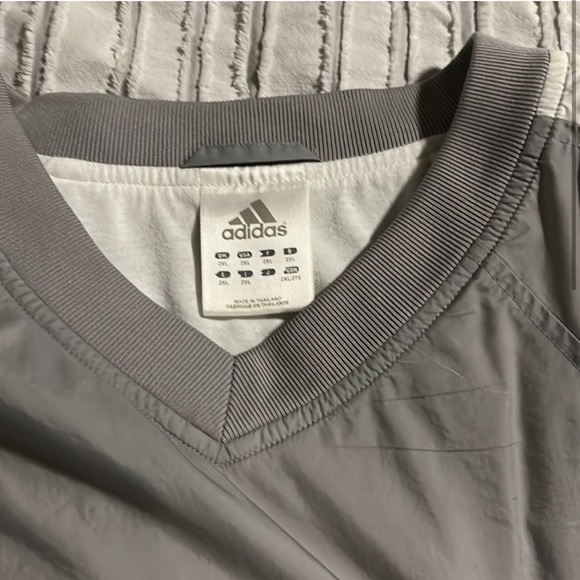 Vintage Y2K Adidas Windbreaker Lined Jacket Mens Sz 2XL Gray Pullover - Picture 5 of 5